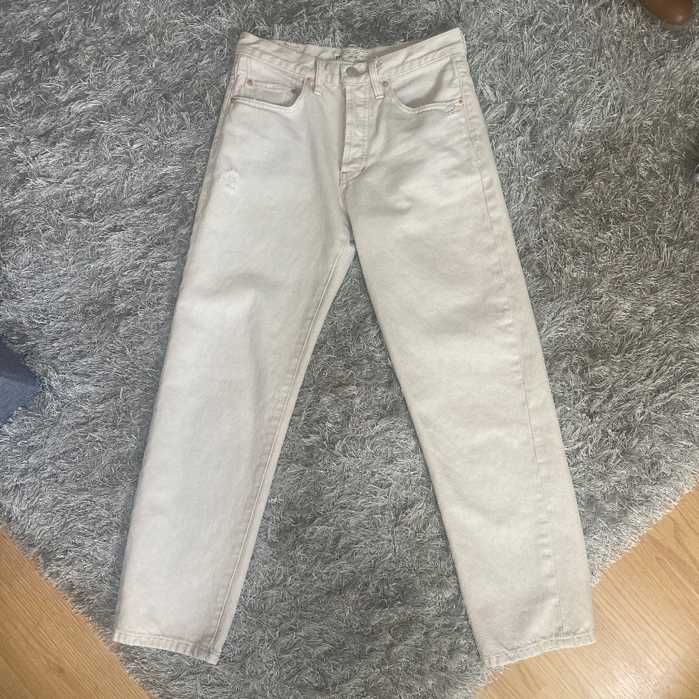 Free People Mid-Rise Skinny Leg Beige Denim Pants